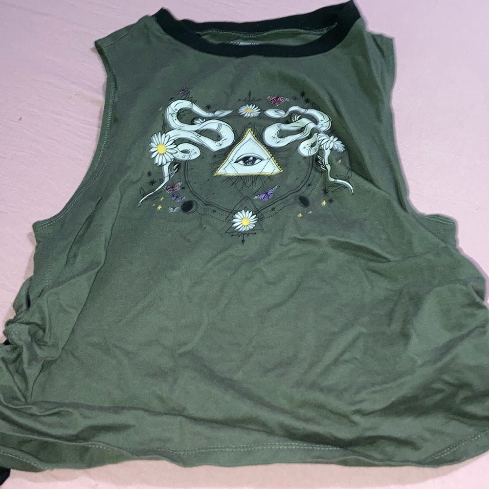 Used green small tank top